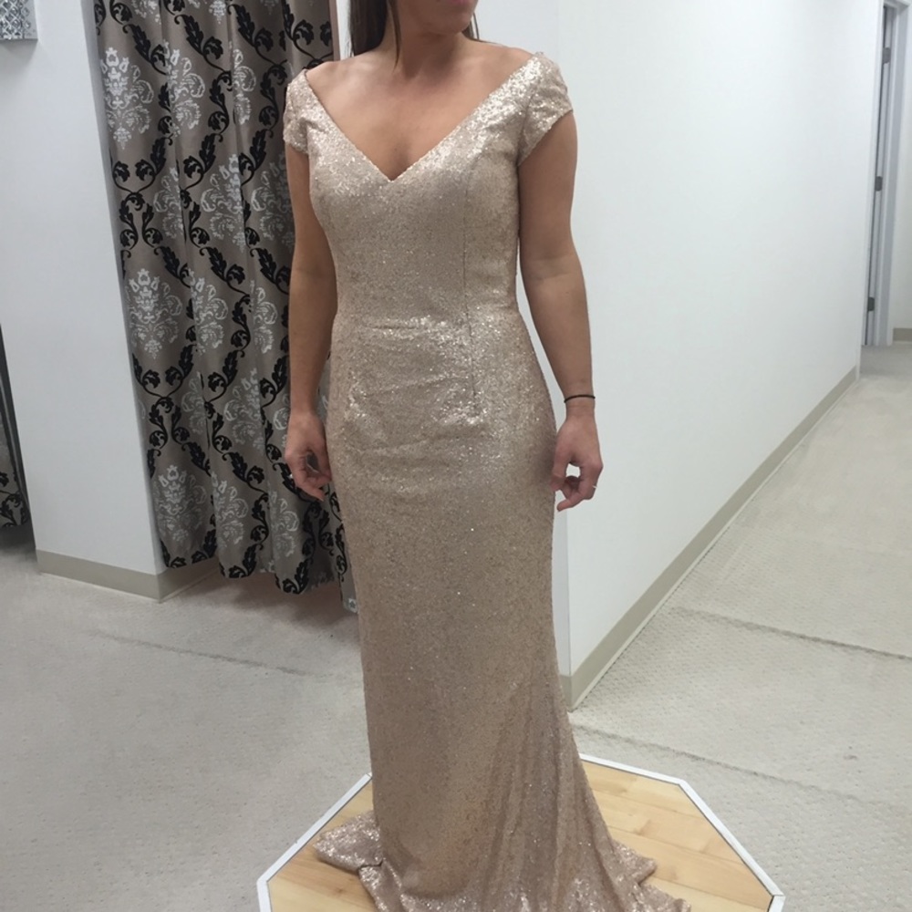 Petite Gold bridesmaid dress
